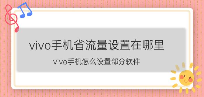 vivo手机省流量设置在哪里 vivo手机怎么设置部分软件，流量限制？